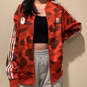 BAPE X ADIDAS RED TRACKSUIT JACKET